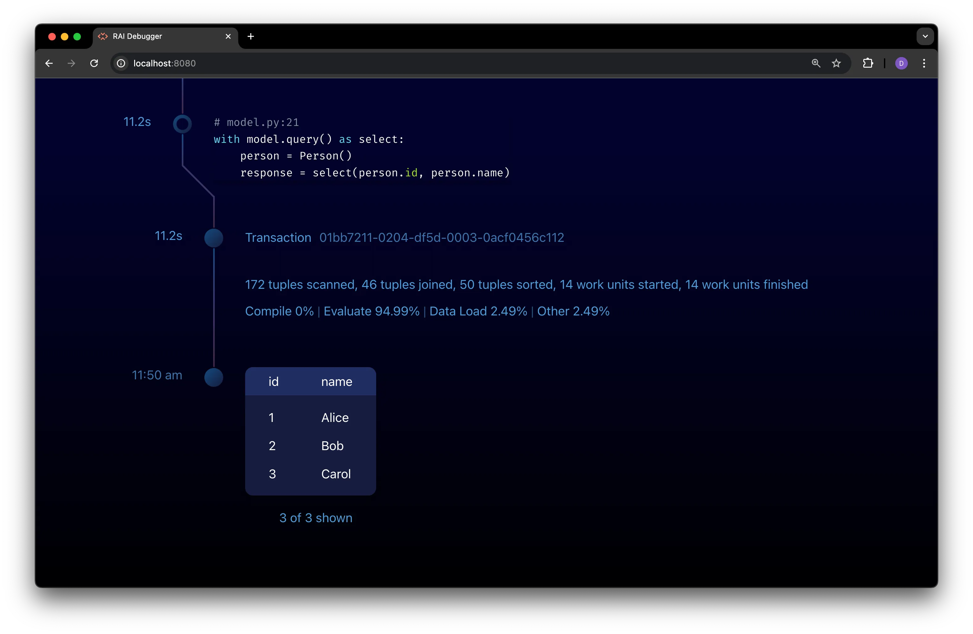 The Debugger Timeline