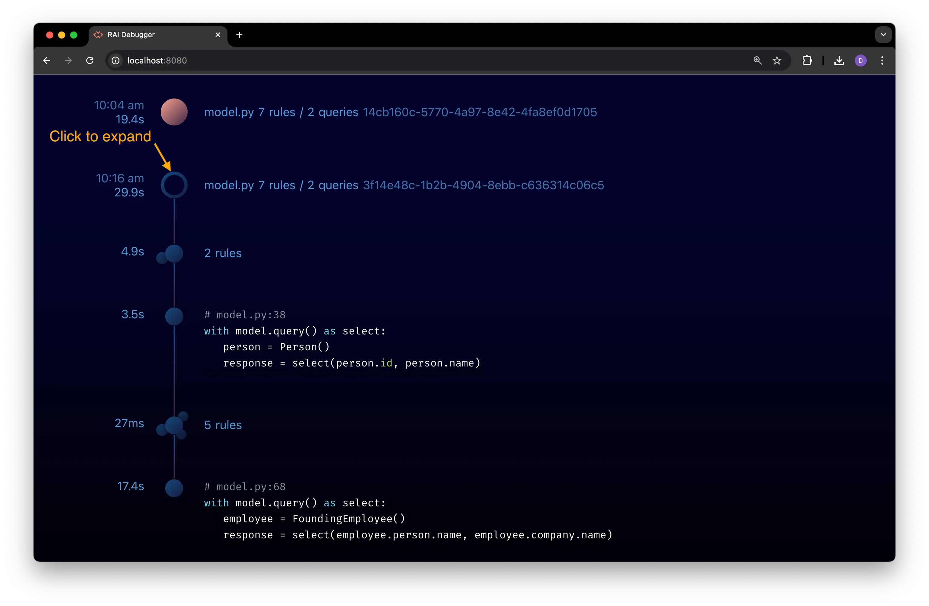 A program node expanded to show details
