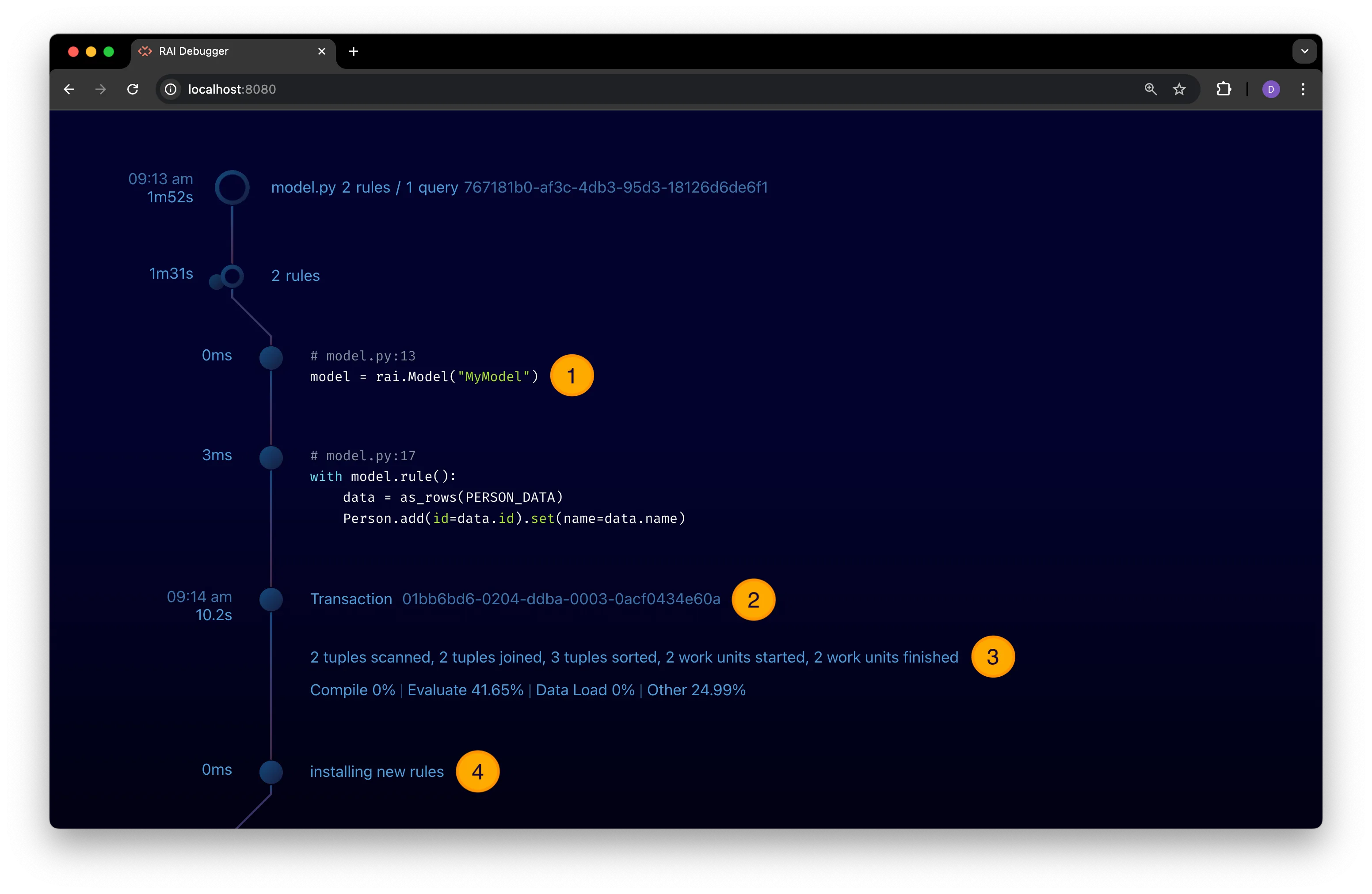 A rules node expanded to show details