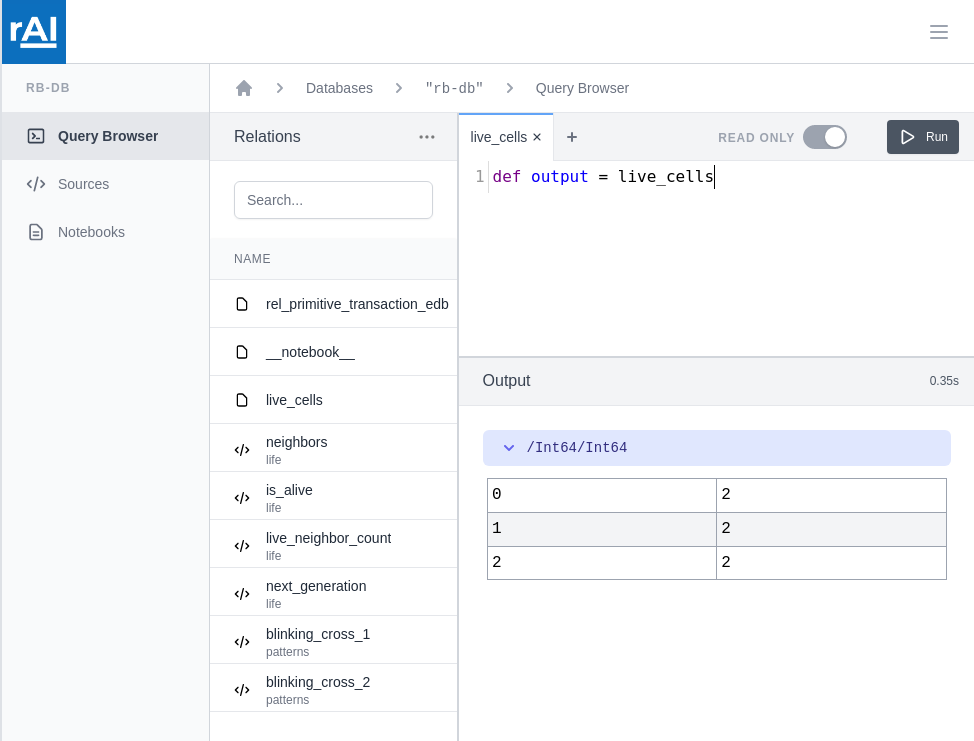 Query Browser Added to the RAI Console image